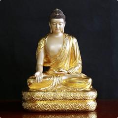 Tượng Ta Bà Tam Thánh Sứ Màu Cam, Tím Cao 30cm - 4